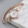 Reloj de Cuarzo Analógico para Mujer con Pulsera de Corazones y Cristales