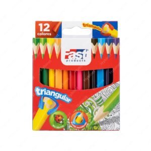 Crayones de Madera Fast 12 Colores Triangular Corto