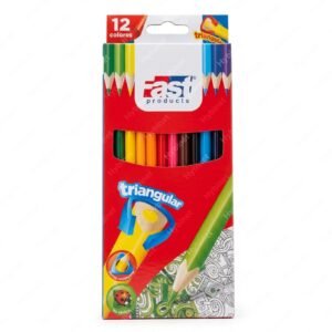 Crayones de Madera Fast 12 Colores Triangular Largo